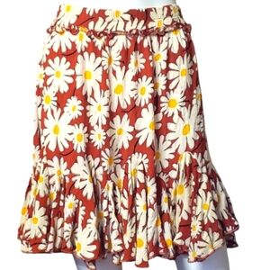 Angie Floral Tired Ruffle Shift Skirt Multi-Color Women's Size M.